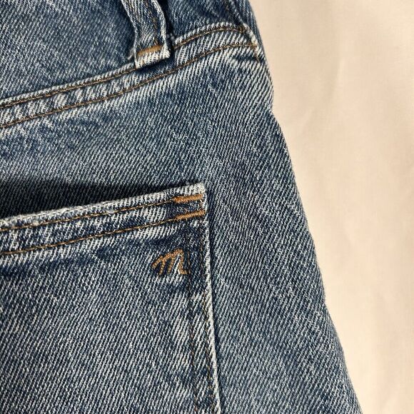 Madewell Cut Off Jean Shorts Women's 27 Medium Wash Denim High Rise Mid-Length - Picture 8 of 10